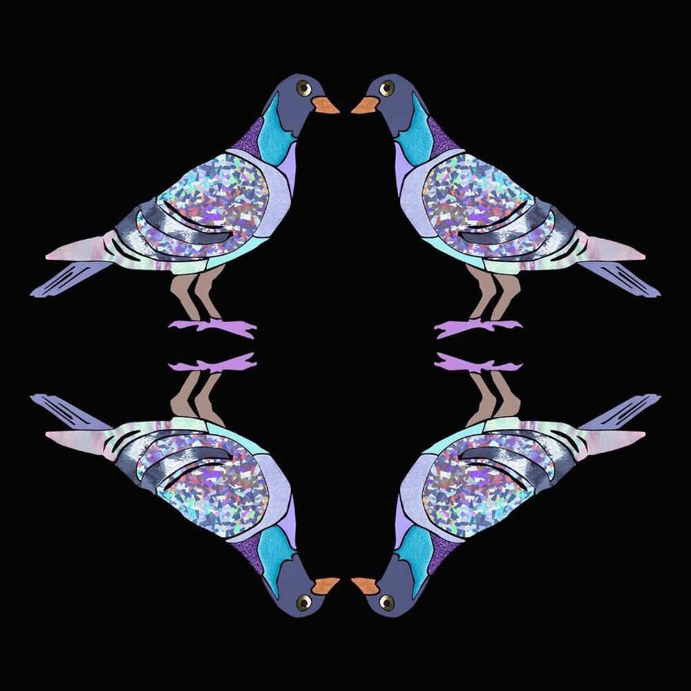 LB2 Montreal Holographic Pigeon Unique Cropped Sweater - Size Large - Picture 8 of 8